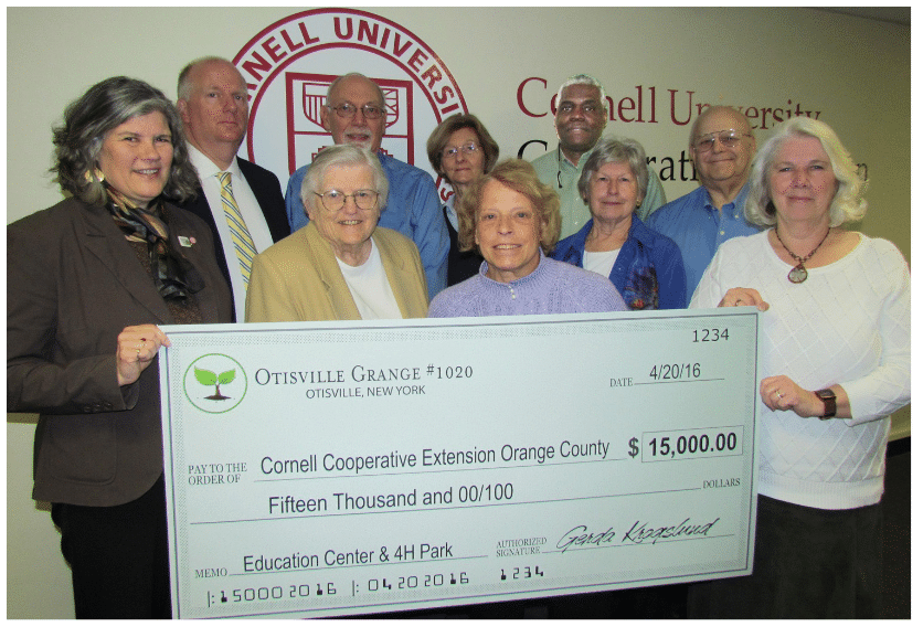 Members of Otisville Grange #1020 presented a $15,000 donation